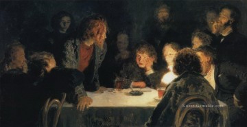 das revolutionäre Treffen 1883 Ilya Repin Ölgemälde